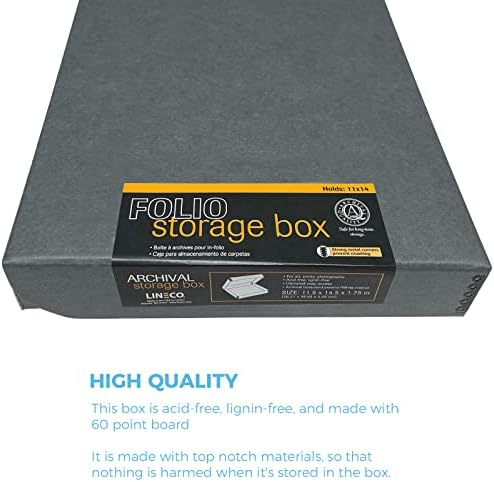 Lineco Clamshell Archival Storage Box, 11.5x14.5x1.75 Inch, Gray, Pack of 2 - Image 5