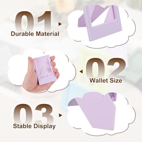 uxcell 8pcs Mini Picture Frames, 2.4 x 3.6 Inch Rectangular Film Photo Frame, Small Instant Film Photo Frame Holder for Tabletop Picture Display, Purple - Image 4
