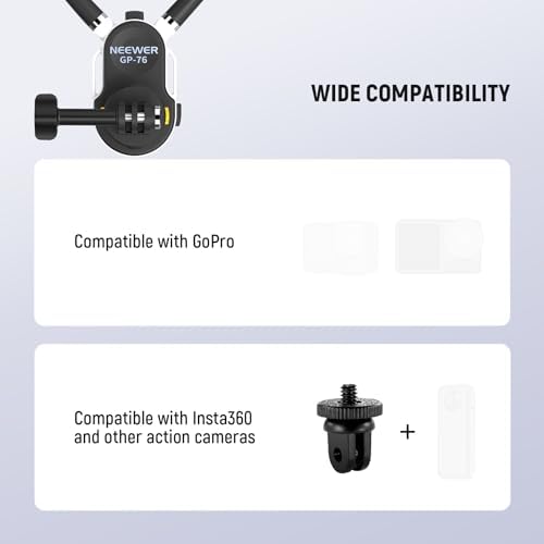 NEEWER GP-76 Magnetic Neck Mount Compatible with GoPro DJI Action Cameras, Quick Release Neck Holder with Air Cushion & Adjustable Chest Strap, Accessories Kit for POV Video Recording Vlogging - Image 5