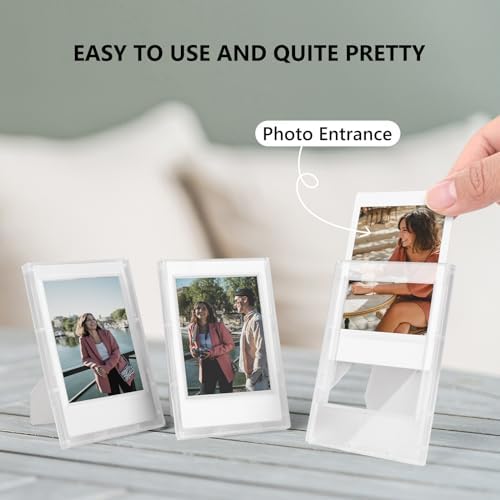 2x3 Photo Frames for Instax Mini EVO 13 12 Liplay SE Link 3 Camera Film, 3-inch Small Picture Frame for Mini 11 40 41 90 99 7+ Photo with Clear Protective Film (8-Packs Frosted Clear) - Image 5