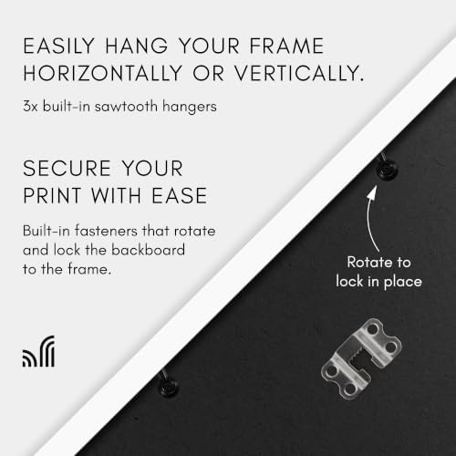 Americanflat 18x24 Poster Frame in White - Composite Wood with Polished Plexiglass - Horizontal and Vertical Formats for Wall with Included Hanging Hardware - Image 4