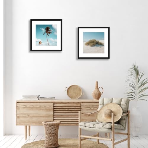 16x16 Wood Picture Frame Set of 4, Wall Mount for Home Decor, Black - Image 2
