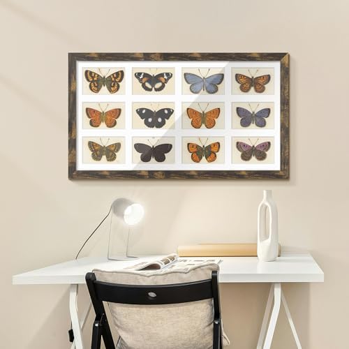 DUENPY 14x26 Collage Frame For 12 4x6 Photos Brown - Image 6