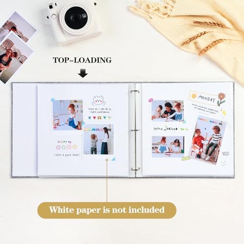 Mublalbum 12x12 Inch 3 Ring DIY Scrapbook Photo Album 80 Pages,Blue - Image 3