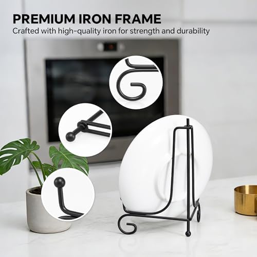Artliving Plate Stands for Display, 4 Inch Black Iron Easel Plate Display Photo Holder Stand, Displays Picture Frames, Decorative Plates, Tablets and Art (4 pack) - Image 4