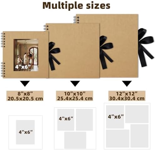 Scrapbook Photo Album DIY 10x10 Inch Thick Kraft 40 Pages Kraft - Image 4