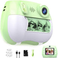 Kids Camera Instant Print 1080P Front Rear Dual Selfie - Toddler Cameras with Digital Video Games,32GB & 5-Color Print Paper/ 250 Photos,Easy to Use & Great Toys Gifts for Boys Girls, Ages 3-12 Green by Unknown