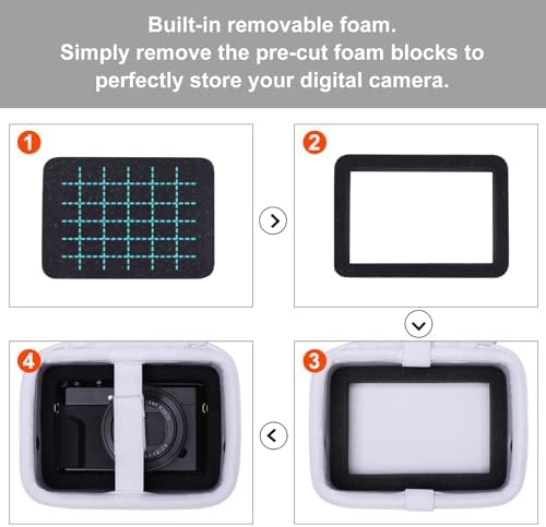 Camera Case Bag Compatible with Canon PowerShot G7 X Mark III, Mark II, SX740 HS, Sony ZV-1, KODAK PIXPRO WPZ2 Digital 4K Vlogging Camera, Point and Shoot 4K Video Camera Bag, White (Case Only) - Image 4