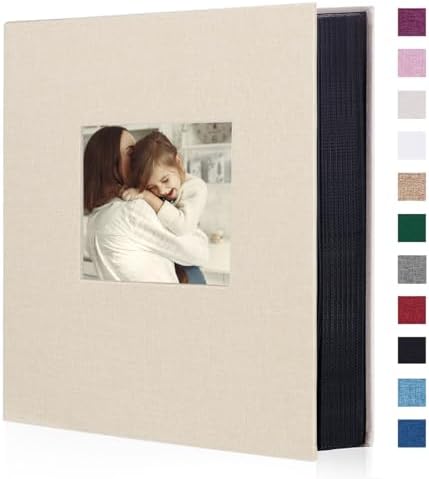 Artmag Fabric Photo Album 4x6 400 Large Capacity for Family Wedding Anniversary Linen Album Holds 400 Vertical Photos (400 Pockets, Beige) by Artmag
