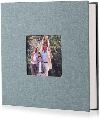 HoneyTolly Photo Album Self Adhesive Scrapbook Album for 4×6 Pictures DIY Magnetic Linen Cover Album 15 Sheets/30 Blank Pages for Family Wedding, Birthday, Christmas, Anniversary (Green) by HoneyTolly
