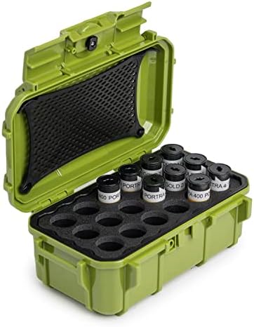 Evergreen 120mm Film Storage Case | Holds 18 Rolls of Medium Format Film | Waterproof, Crushproof, & Freezer Safe (Green) by EvergreenCases