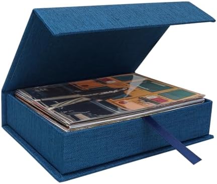 8x10 Photo Storage Box, Premium Linen Memory Box for Photos, Pictures, Certificates, Scrapbooking Supplies & Jewelry - Portable, Stackable Organizer for Home, Crafters & Collectors by CHERRICH