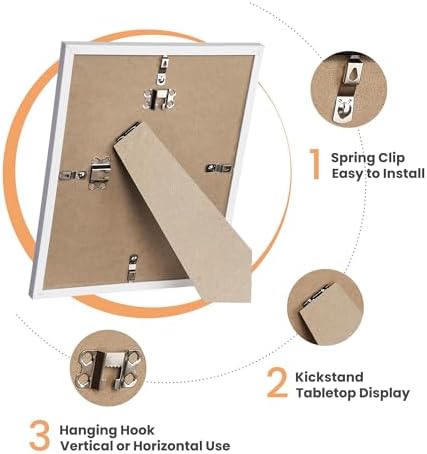 upsimples Picture Frames set of 19, Including 8x10, 5x7, 4x6 White Frame - Image 4