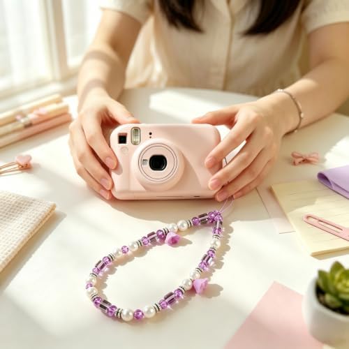 Phone Charm Beaded Camera Wrist Strap Cute Chain Lanyard Wristlet - Image 2