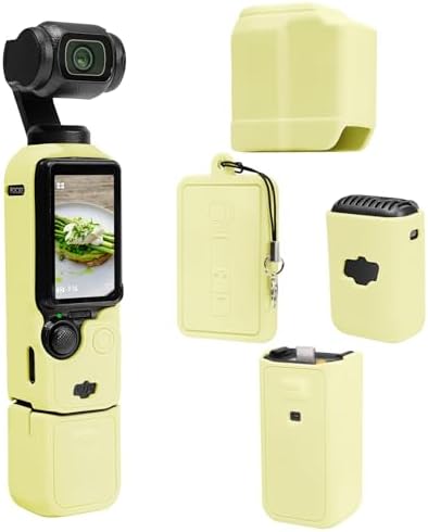 Silicone Case for DJI Osmo Pocket 3/Xtra Muse, Yellow by TYUANDOUER