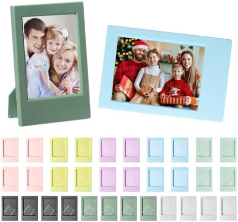 32 Pcs 2x3 Mini Photo Frames Set Film Photo Picture Frame Desk Stand Up Display Polaroid Small Picture Frames for Fuji Instax mini 12/11/evo/41/40/99/SE/9/8/7+ Photo/Polaroid 3-Inch Films by Adboros