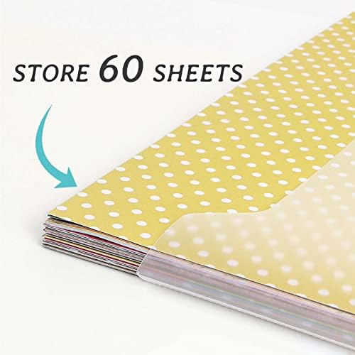 Caydo 50 Pcs 12 x 12 Inch Scrapbook Paper Storage Organizer with 120 Sticky - Image 3