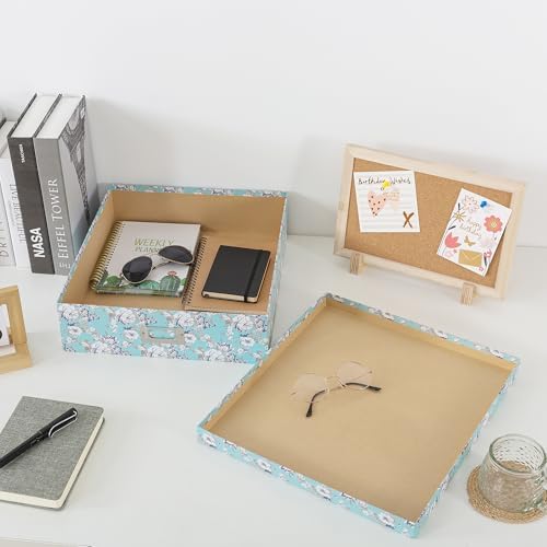 Soul & Lane - Floral Photo Storage Box, 14.8x13x3.7 In, Blue Cottage - Image 6