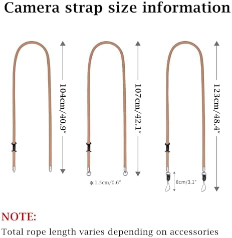 VOVMOEYA Nylon Braided Camera Rope Strap, Camera Neck Shoulder Strap with O-Ring for DSLR & Mirrorless Camera - Khaki - Image 6