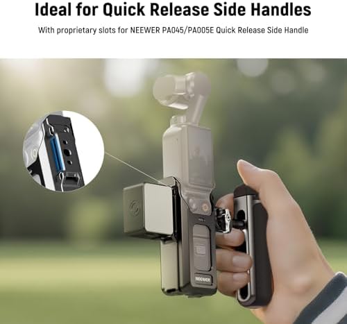 NEEWER Pocket 3 Cage, All in One Aluminum Alloy Protective Video Rig Compatible with DJI Osmo Pocket 3 & Magnetic Mount Accessories, 1/4" Threads Cold Shoe, Slots for Quick Release Side Handle, AC029 - Image 4