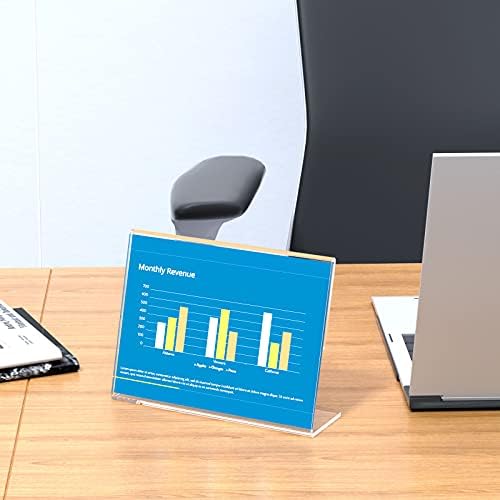 NIUBEE 5x7 Acrylic Sign Holder Horizontal L-Shape Menu Stand 6 Pack - Image 5