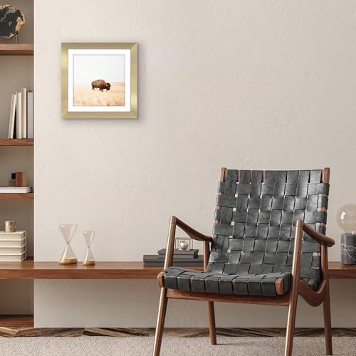 Americanflat 12x12 Picture Frame - Matted to 10x10 - Engineered Wood - Gold - Image 4