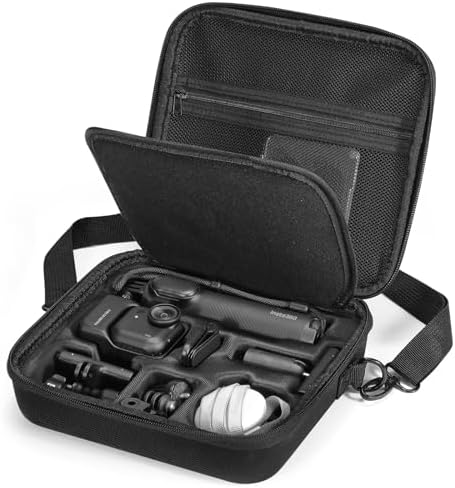 AMAZEAR Carry Case for Insta360 Go Ultra Accessories, Insta 360 Go-Ultra Portable Travel Bag with Shoulder Strap Hard Case for Protection, Organization, and Storage, Water-Resistance, Black by YourProPhotoGear