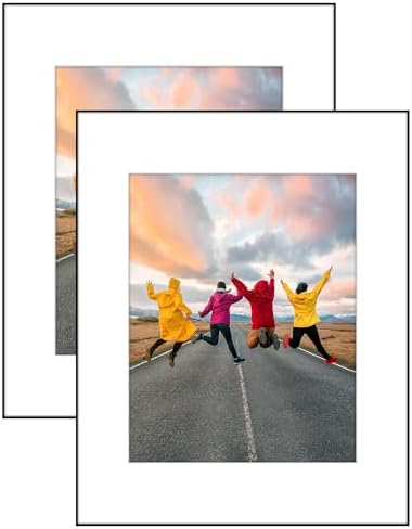 Americanflat Front Loading 16x20 Picture Frame with Shatter-Resistant Glass - Set of 2 - Use as 11x14 Frame with Mat - Metropolitan Collection - Photo Frames for Wall Display - Black by Americanflat