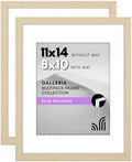 Americanflat 11x14 Picture Frame 2-Pack - Matted to 8x10 - Natural Oak by Americanflat