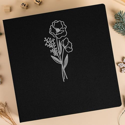 Lanpn Scrapbook Photo Album 12x12 2 Packs, Linen Cover Archival Acid Free Top Load 3 Ring Binder Folder Photo Book 12 x 12 with 30 Plastic Sleeves 60 Pages Black - Image 6