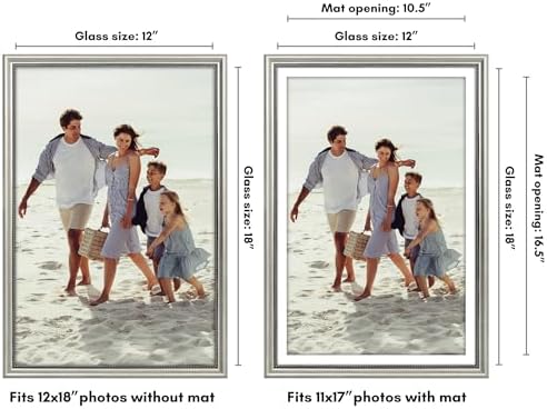 Americanflat 12x18 Vintage Poster Frame - Matted to 11x17 - Silver - Image 2