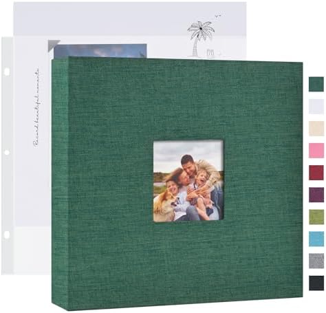 Mublalbum 8x8 Inch 3 Ring DIY Scrapbook Photo Album 40 Pages, Dark Green by Mublalbum