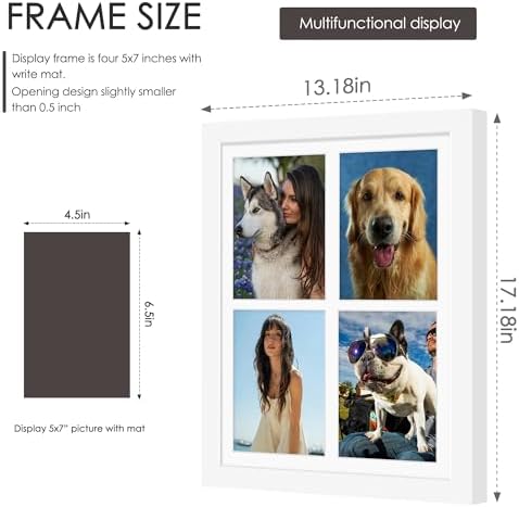 DUENPY 12x16 Collage Frame For 4 5x7 Photos White - Image 2