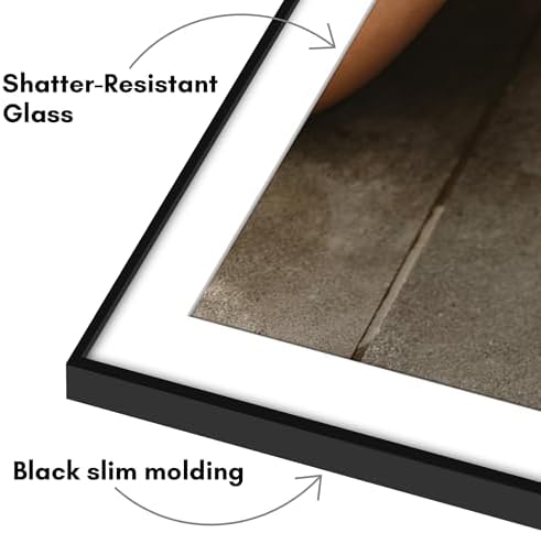 Americanflat Front Loading 13x19 Picture Frame with Shatter-Resistant Glass - Set of 3 - Use as 11x17 Frame with Mat - Metropolitan Collection - Photo Frames for Wall Display - Black - Image 3
