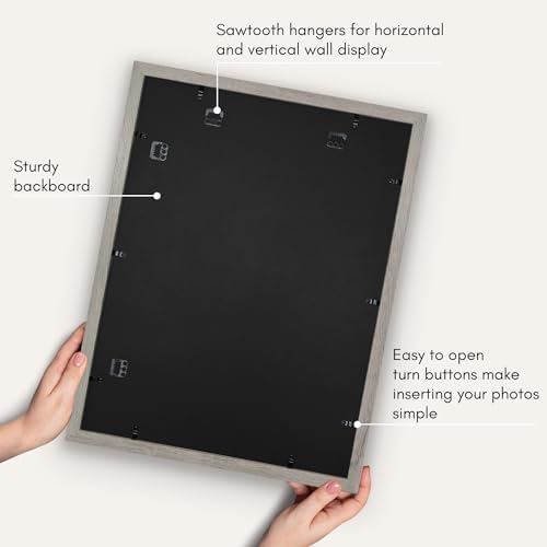 Americanflat 18x24 Poster Frame - Matted to 12x18 - Grey Wood - Image 5