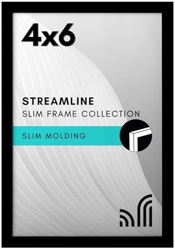Americanflat 4x6 Picture Frame - Slim Molding - Black by Americanflat