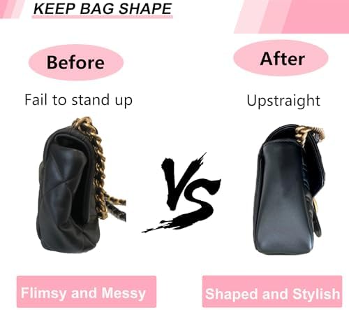 Medium Purse Organizer Insert for GG Marmont Medium Matelasse Shoulder Bags and More, Felt Handbag Organizer Tote Liner Pouch for Women Inner Bladder Bag Storage Bag(M, Black) - Image 3