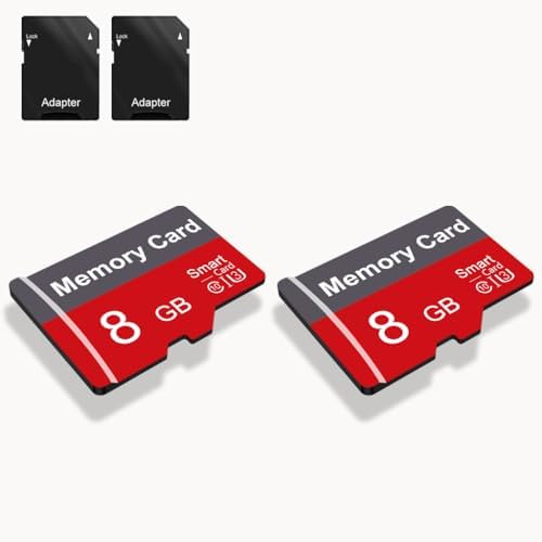 2 Pack Memory Card 8GB with Adapter, High Speed TF Card, UHS-I C10 A1 Memory TF Card for Tablet/Mobile Phone/Camera/Car Audio/Game Console (8, GB) by Unknown