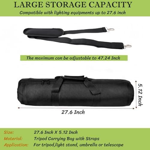BLIRITEL 27.6 inch Tripod Carrying Case, Heavy Duty Padded Tripod Bag with Shoulder Strap for Light Stand,Monopods,Umbrellas,Softbox,Boom Stands and Photography Accessories (27.6 x 5.12 Inch) - Image 3