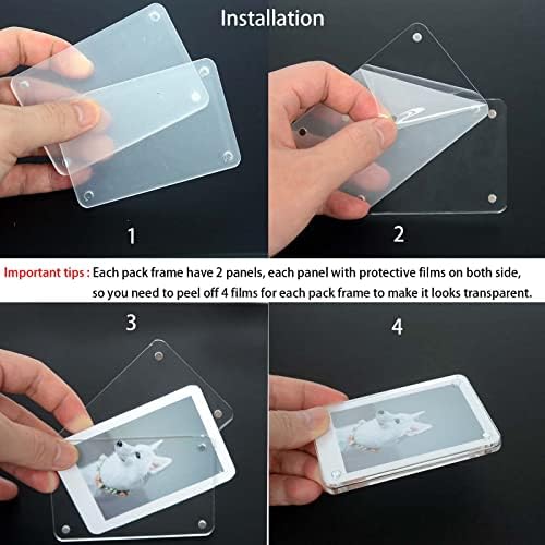 3.5x4.25” Magnetic Polaroid Picture Frame, Fridge Magnet Frame for Polaroid Now i-Type/600/SX-70/OneStep+/Instax Square Wide 300/200/210 Photo [3 Packs 6 Panels] - Image 5