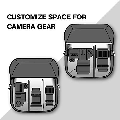 BAGSMART Canvas Crossbody Camera Bag with Rain Cover for Women Men, Black - Image 3