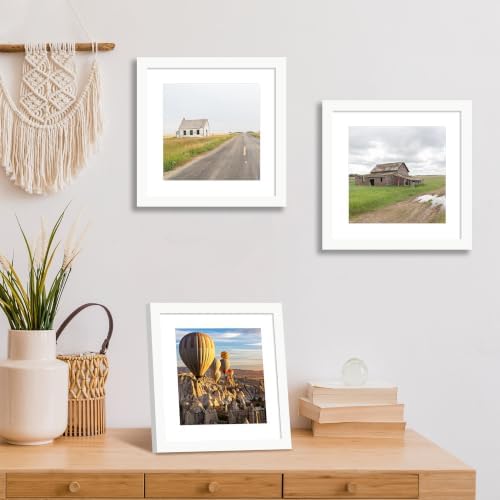 10x10 Picture Frame Set of 4 with Real Glass, Wall & Tabletop Display - Image 2