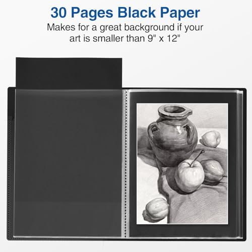 Sooez Binder with Plastic Sleeves 30-Pocket, Displays 60 Pages, 9x12 Folders - Image 2