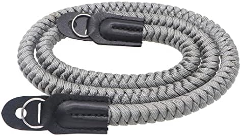 Paracord Woven Camera Neck Shoulder Strap Belt Hand Compatible with Canon Nikon Sony Olympus Pentax Fujifilm Panasonic SLR DSLR Digital Mirrorless Cameras 36inch Grey by HITHUT