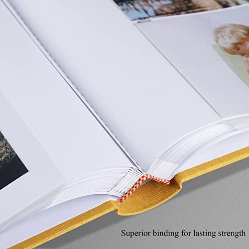 1DOT2 Photo Album with Writing Space,100 Pages,Linen Cover,IndianYellow - Image 4
