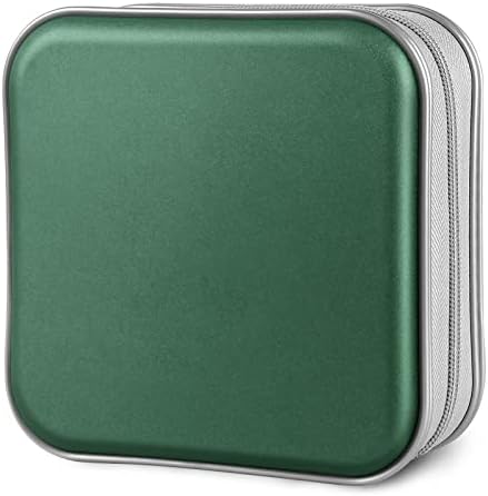 Siveit CD/DVD Cases 40 Capacity Disc Storage Binder for Car(Dark Green) by Siveit