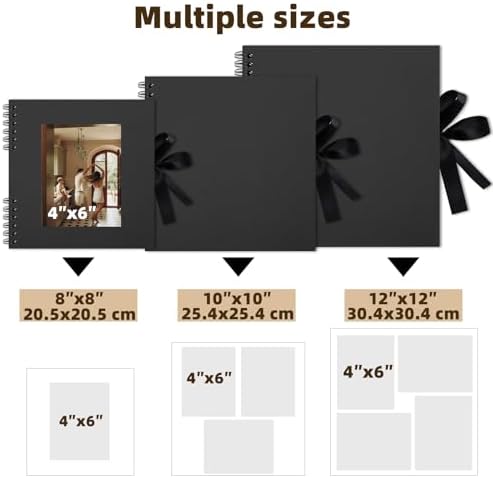 Scrapbook Photo Album DIY 12x12 Inch Thick Kraft 80 Pages Black - Image 4