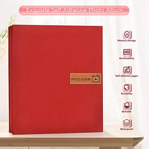 Popotop Large Photo Album Self Adhesive 4x6 5x7 8x10 Scrapbook Album DIY Picture Book,Gifts for Mom,Family Baby and Wedding,with Metal Pen and Plastic Board - Image 2