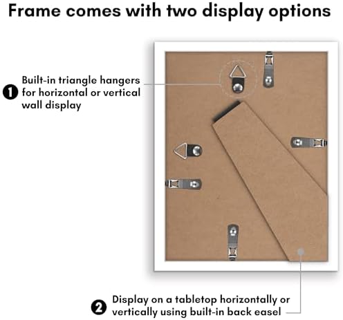 Americanflat 6x8 Picture Frame 5-Pack - Matted to 3x5 - White - Image 6