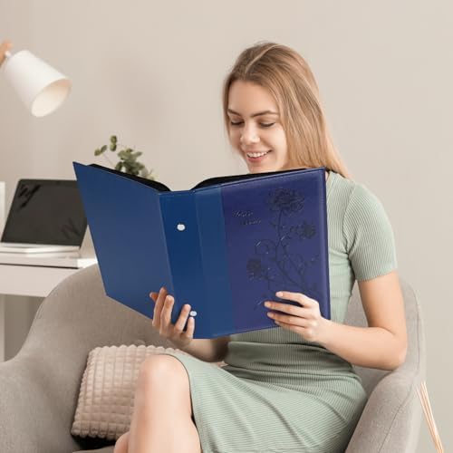 Artmag Photo Album 4x6 300 Photos, Extra Large Capacity Leather Cover Wedding Family Photo Albums Holds 300 Horizontal 4x6 Photos(Blue) - Image 6